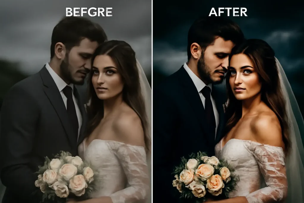HDR photo blending Wedding Photo Editing
