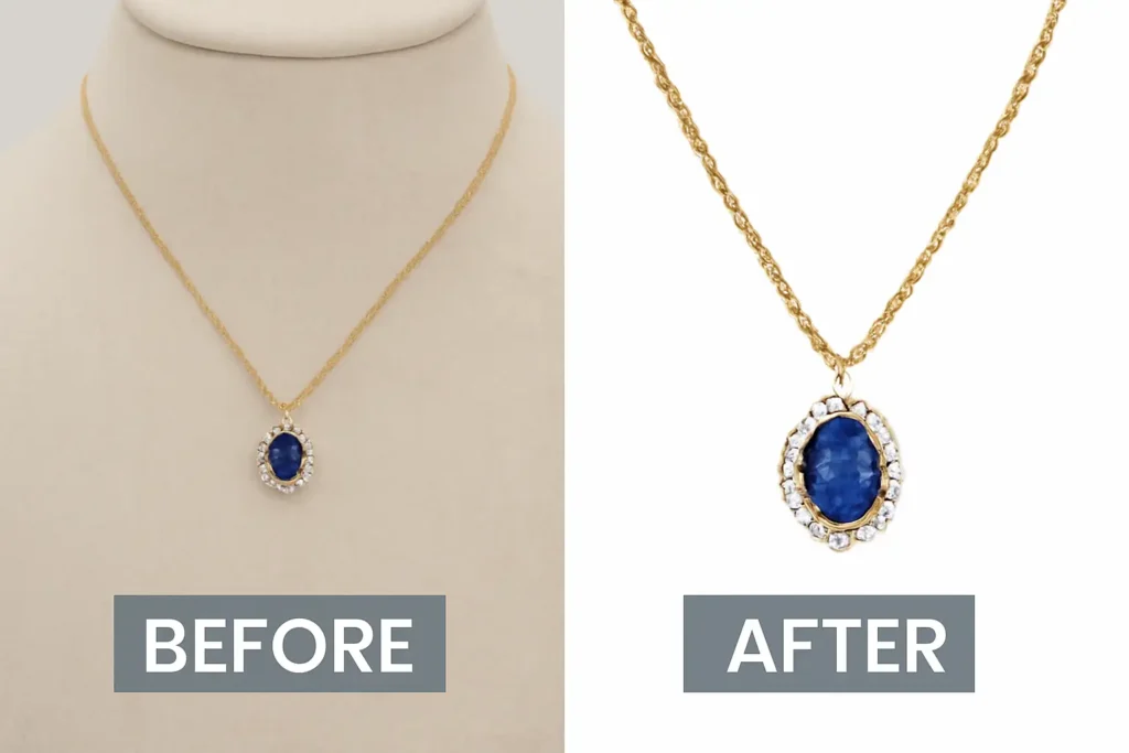 Jewelry background editing & mannequin removal