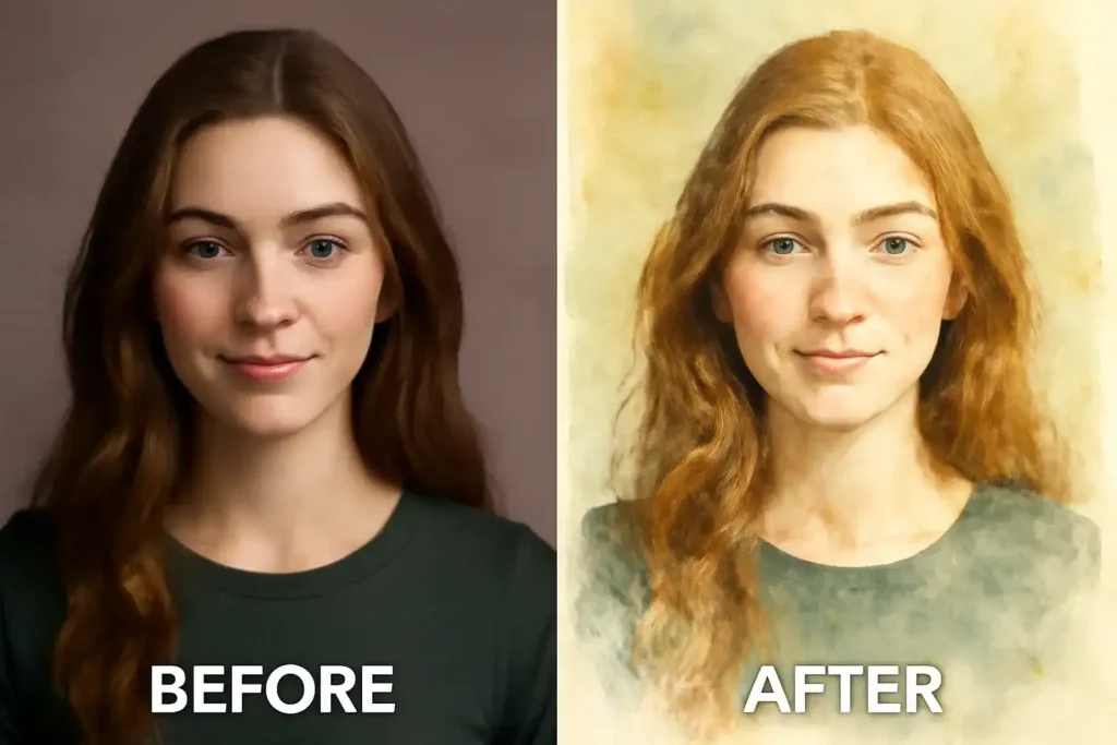 Photo conversion into sketches, painting
