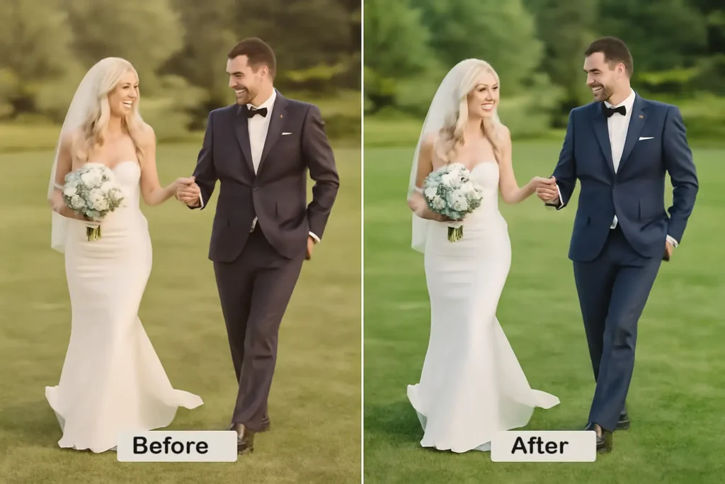 Photojournalistic Wedding photo retouching