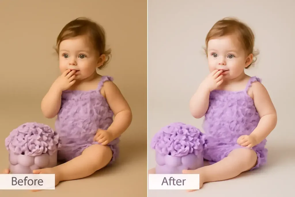 baby photo color correction services